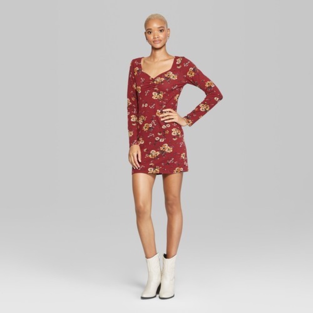 Wild Fable Floral Long Sleeve Mini Dress